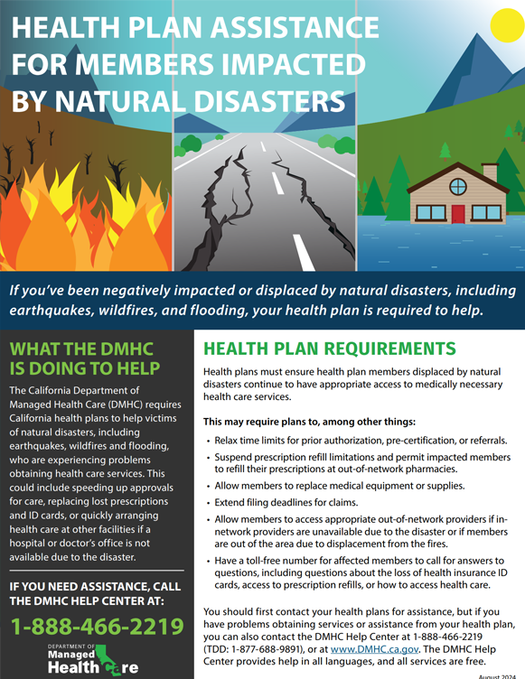 DMHC Natural Disasters fact sheet