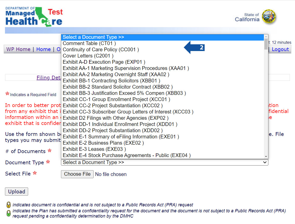 e-Filing Window with 'File Documents' link highlighted