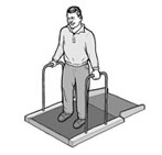 man weighed using accessible scale